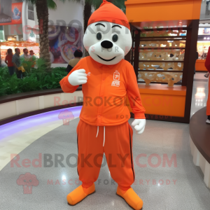 nan Mandarin mascot costume character dressed with a Joggers and Tie pins