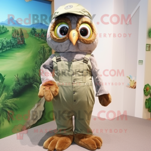 Olive Owl maskot kostyme...