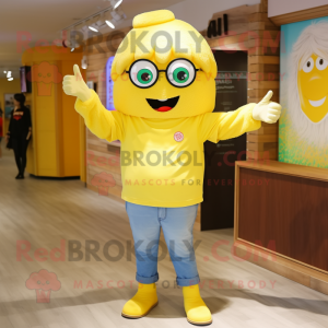Gul regnbue maskot kostume...