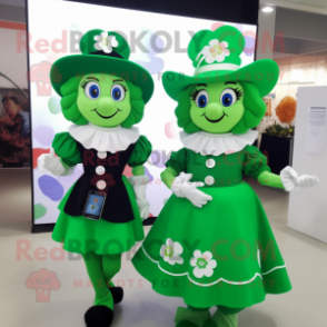 nan Four Leaf Clover mascot costume character dressed with a Dress and Smartwatches