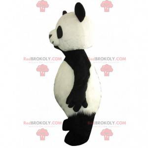 Mascota panda gigante, disfraz de oso gigante blanco y negro -