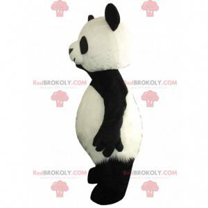 Mascotte de panda géant, costume d'ours noir et blanc géant -