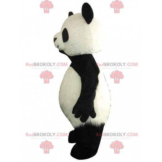 Mascota panda gigante, disfraz de oso gigante blanco y negro -