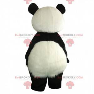 Gigantisk panda maskot, gigantisk svart og hvit bjørnedrakt -