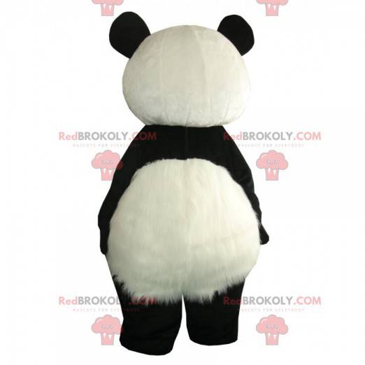 Mascota panda gigante, disfraz de oso gigante blanco y negro -