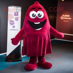 Maroon Ghost mascot costume character dressed with a Playsuit and Shoe laces