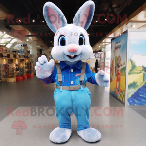 Mascotte de Lapin bleu...