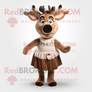 Tan Reindeer maskot drakt...