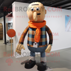 nan Human Cannon Ball mascot costume character dressed with a Flannel Shirt and Tie pins