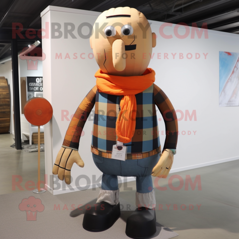 nan Human Cannon Ball mascot costume character dressed with a Flannel Shirt and Tie pins nan Human Cannon Ball mascot costume character dressed with a Flannel Shirt and Tie pins