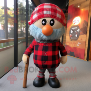 nan Human Cannon Ball mascot costume character dressed with a Flannel Shirt and Tie pins