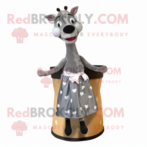 Grå giraf maskot kostume...