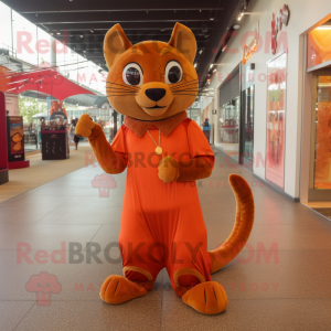 Orange Jaguarundi maskot...