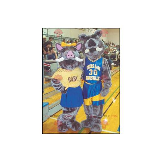 2 mascottes van wilde zwijnen - Redbrokoly.com