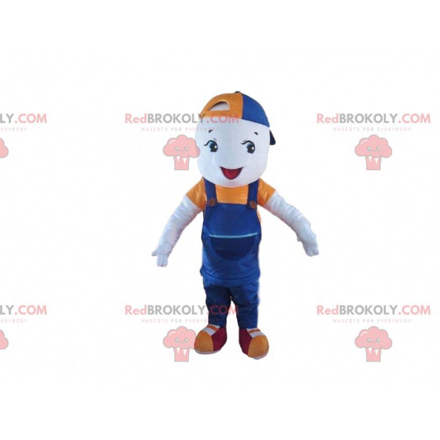 Mascotte de petit garçon, costume d'enfant avec une casquette -