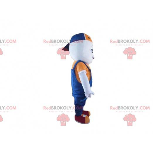 Mascotte ragazzino, costume da bambino con berretto -