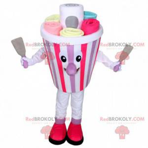 Ice cream pot mascot, frozen plancha ice cream costume -