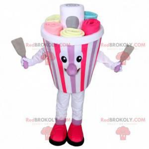 Mascota de la olla de helado, disfraz de helado plancha