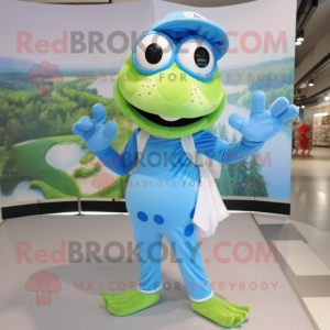 Sky Blue Frog mascotte...