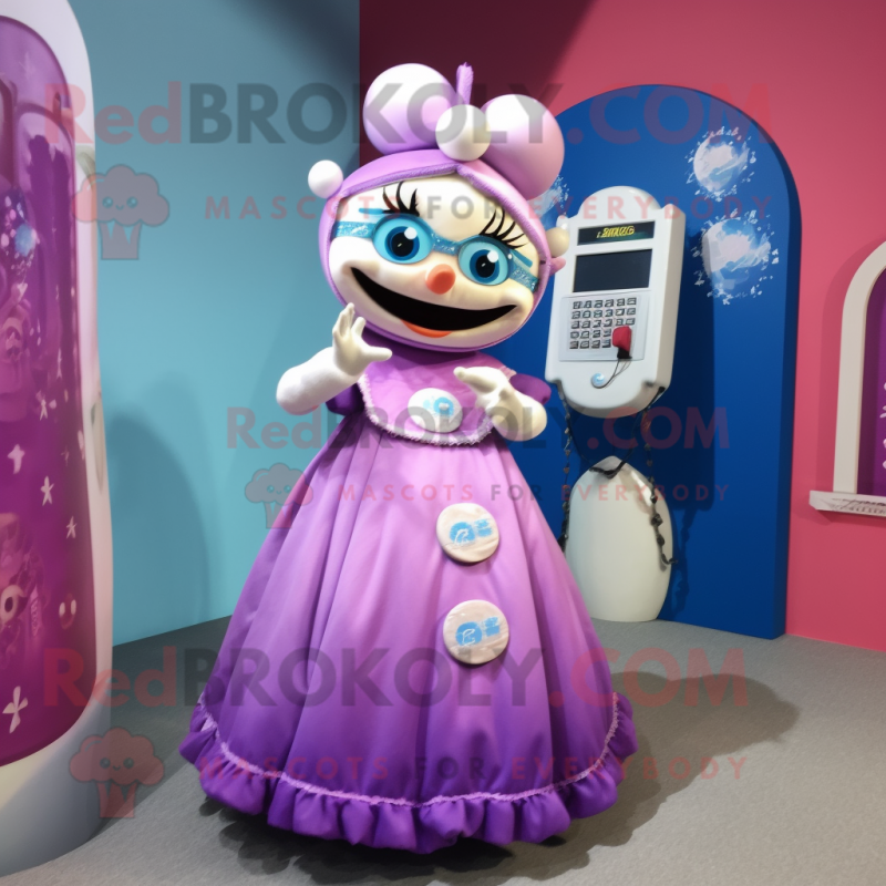 nan Phone mascot costume character dressed with a Ball Gown and Coin purses nan Phone mascot costume character dressed with a Ball Gown and Coin purses