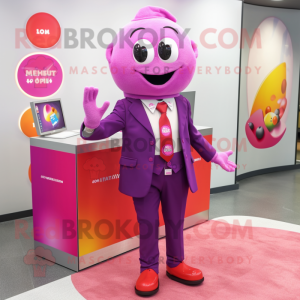 Magenta blomme maskot...