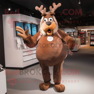 Brown Reindeer mascotte...