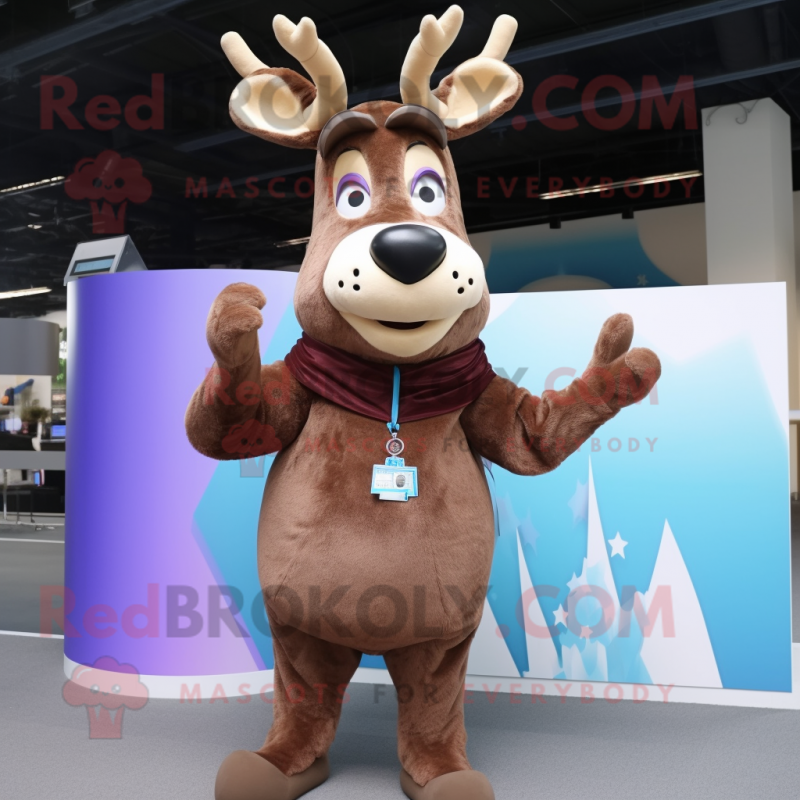 Brown Reindeer mascot costume character dressed with a Sheath Dress and Gloves Brown Reindeer mascot costume character dressed with a Sheath Dress and Gloves