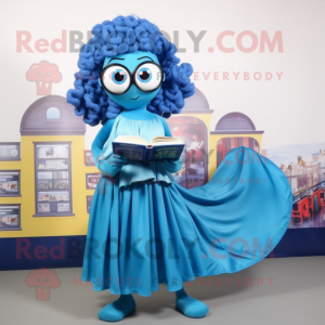 Blauwe Medusa mascotte...