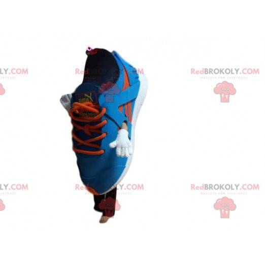 Puma basketball mascot, blue and orange, shoe costume -