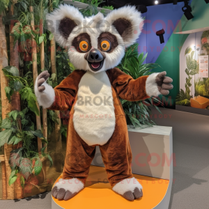 nan Lemur mascot costume character dressed with a Corduroy Pants and Foot pads