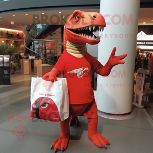 Rood Allosaurus mascotte...