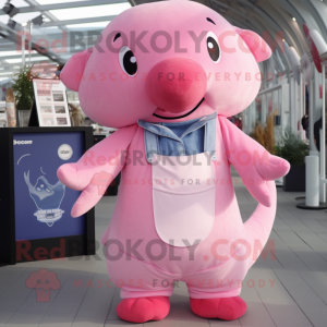 Pink Whale mascotte kostuum...