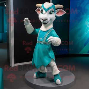 Teal Goat mascotte kostuum...