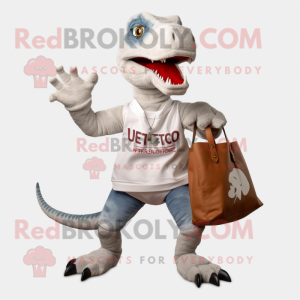 Hvid Utahraptor maskot...