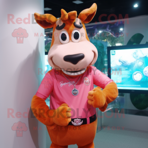 Peach Jersey Cow maskot...