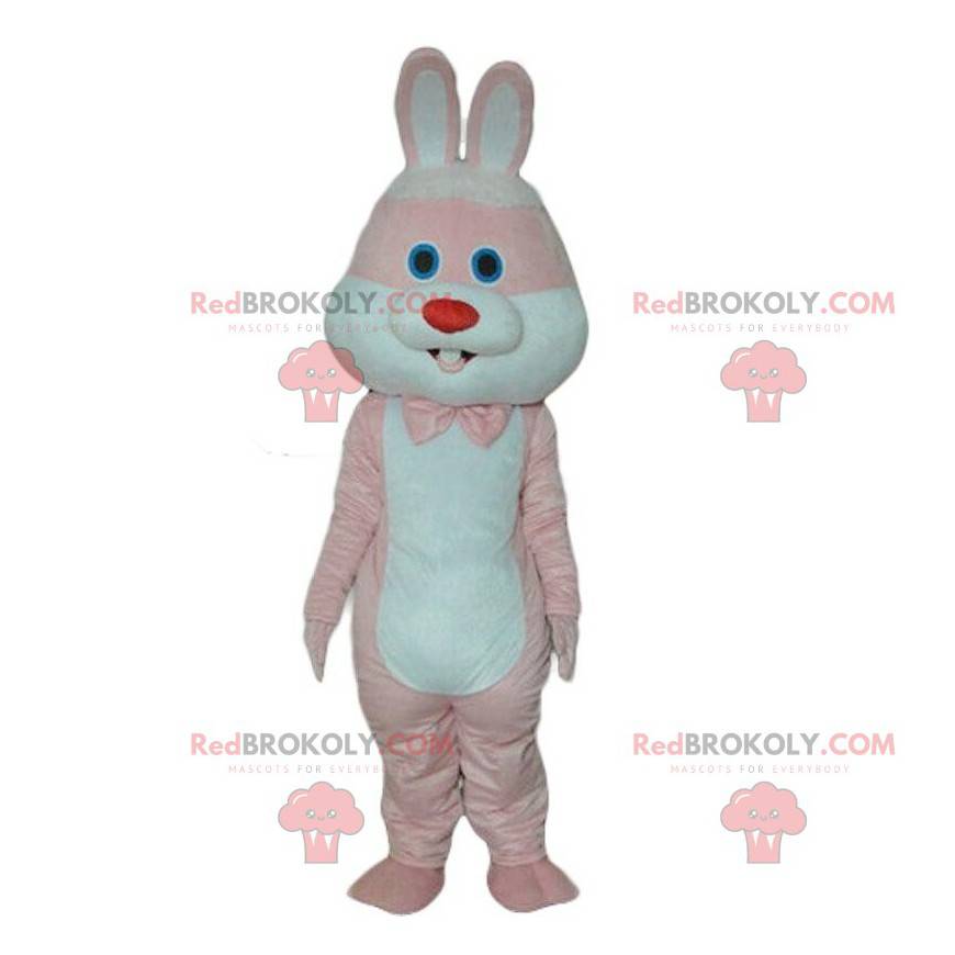 Rosa och vit kaninmaskot, jätte kanindräkt - Redbrokoly.com Rosa och vit kaninmaskot, jätte kanindräkt - Redbrokoly.com