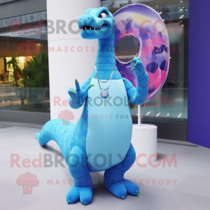 Mascotte Brachiosaurus Bleu...