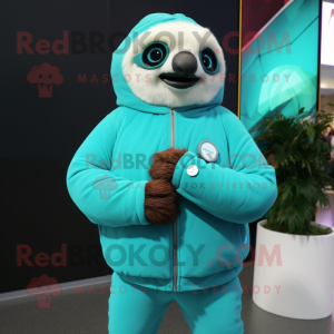 Teal Giant Sloth mascotte...