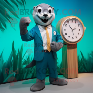 Teal Otter mascotte kostuum...