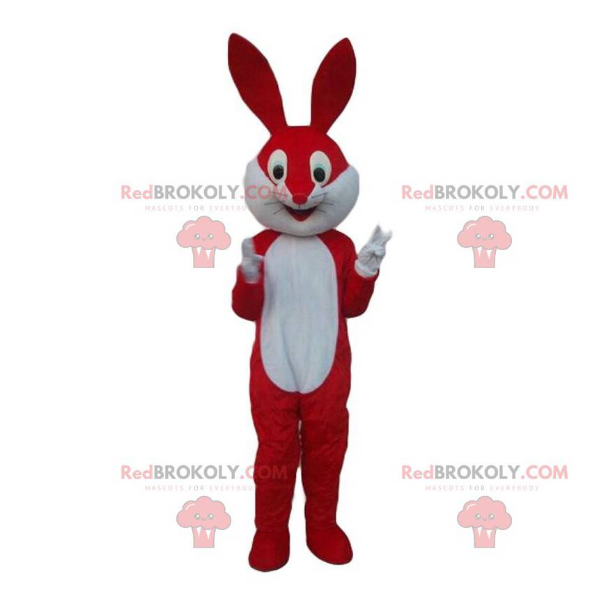 Rød og hvit kanin maskot, gigantisk kanin kostyme - Rød og hvit kanin maskot, gigantisk kanin kostyme -