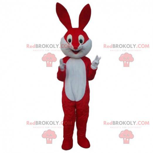 Rød og hvid kanin maskot, kæmpe kanin kostume - Redbrokoly.com