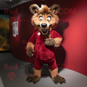 Rödbrun hyena maskot kostym...