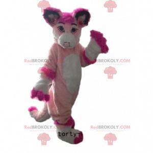 Husky maskot, rosa rev, rosa hundedrakt - Redbrokoly.com