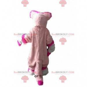 Husky maskot, rosa rev, rosa hundedrakt - Redbrokoly.com
