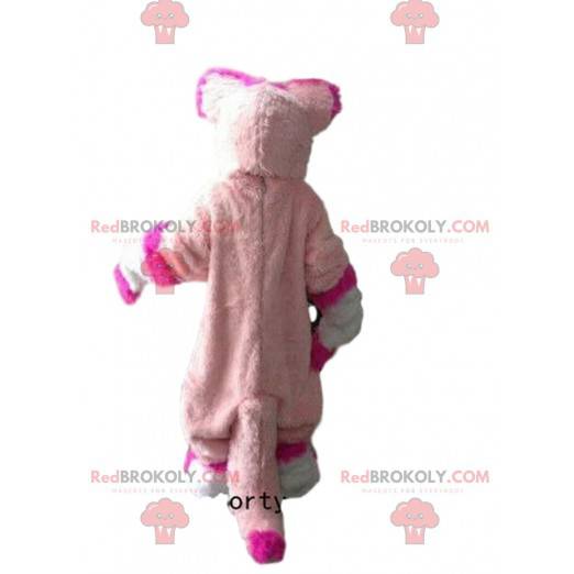 Mascotte de husky, de renard rose, costume de chien rose -