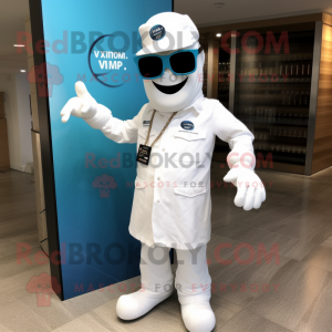 Hvid Doctor maskot kostume...