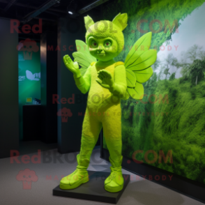 Lime Green Cupid mascot costume character dressed with a Trousers and Gloves