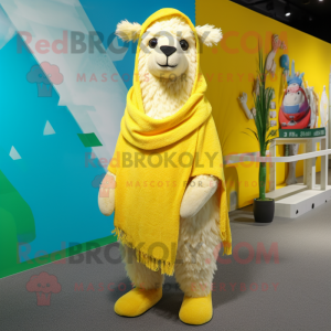 Geel Alpaca mascotte...