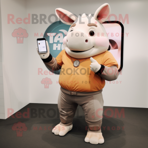 Peach Rhinoceros mascotte...