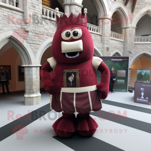 Maroon Irish Castle maskot...